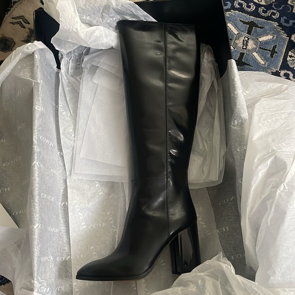 COACH - Brigitte Leather knee-high boots SIZE 6 women's - Picture 6 of 9